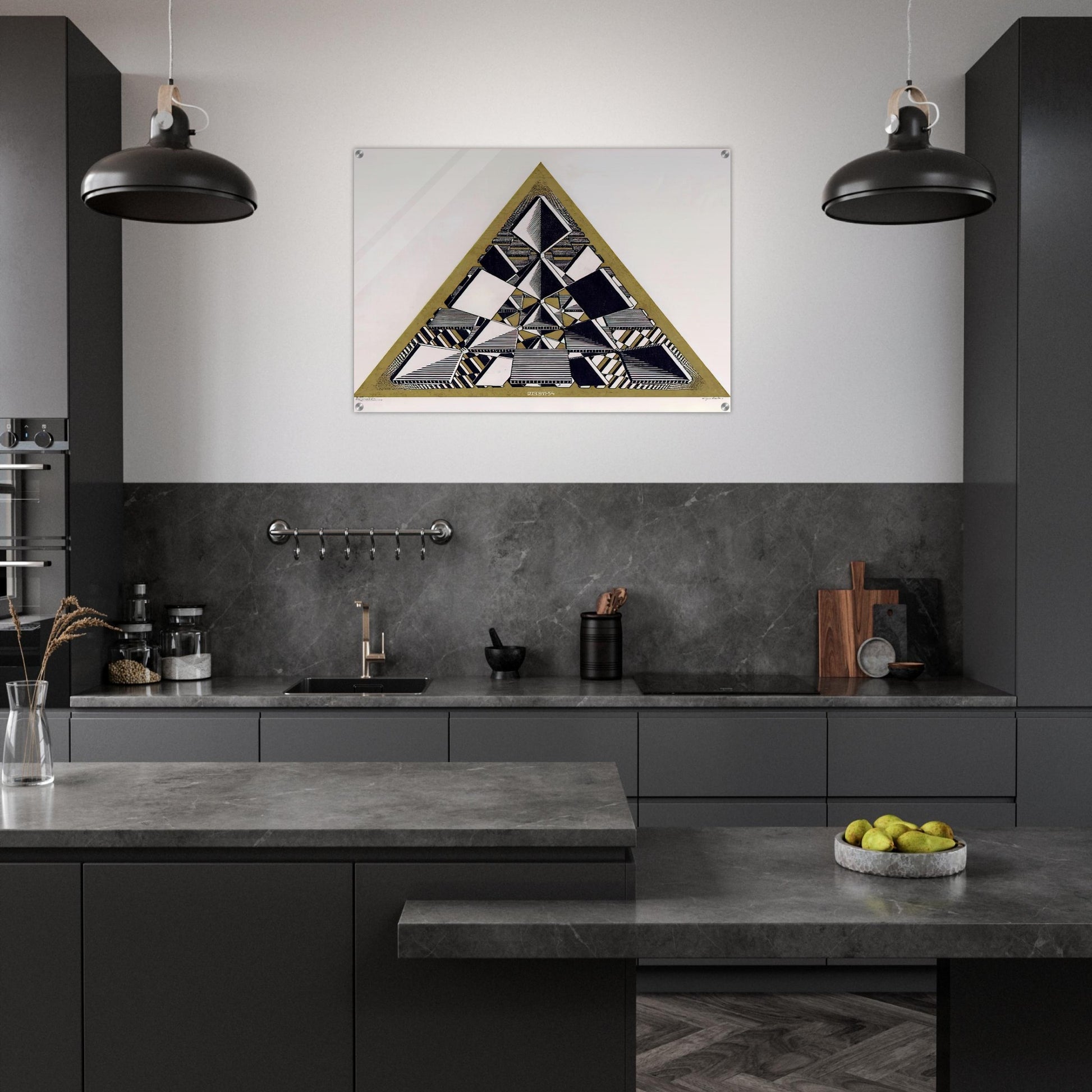THREE INTERSECTING PLANES COLOUR - MC Escher Acrylic Print - 70x100 cm / 28x40″ inches | MC Escher Wall Art | MC Escher Prints