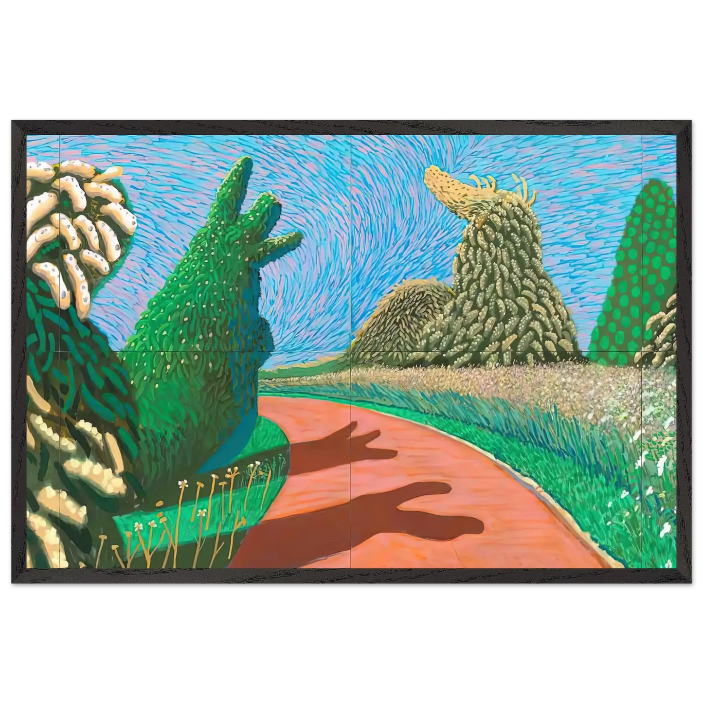 David Hockney - David Hockney Wall art - 30x30 cm / 12x12 Inches - Premium Wooden Framed Poster With Fine Art Paper - Black frame