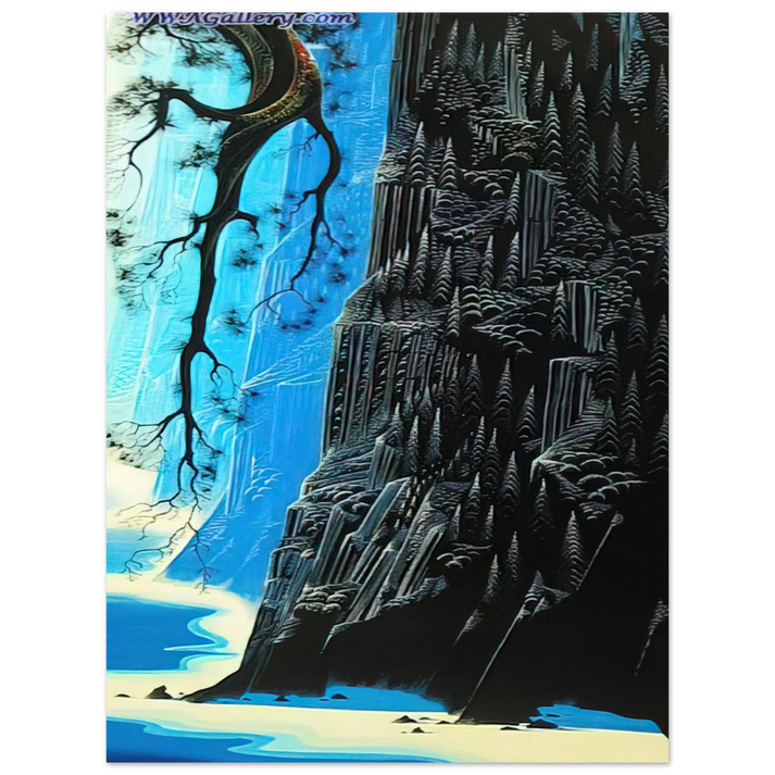 Eyvind Earle - Cliffs Ascending  75x100 cm / 30x40inches Fine Art Poster