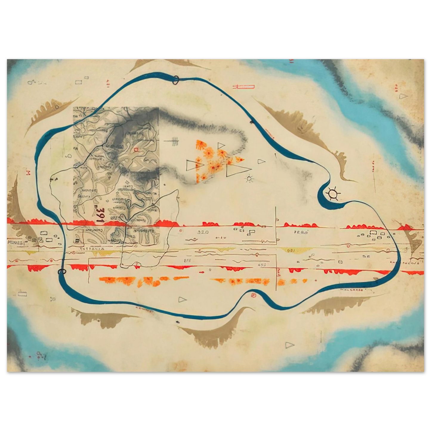 Bruno Munari - Cosmic Map - 1930  75x100 cm / 30x40inches Fine Art Poster
