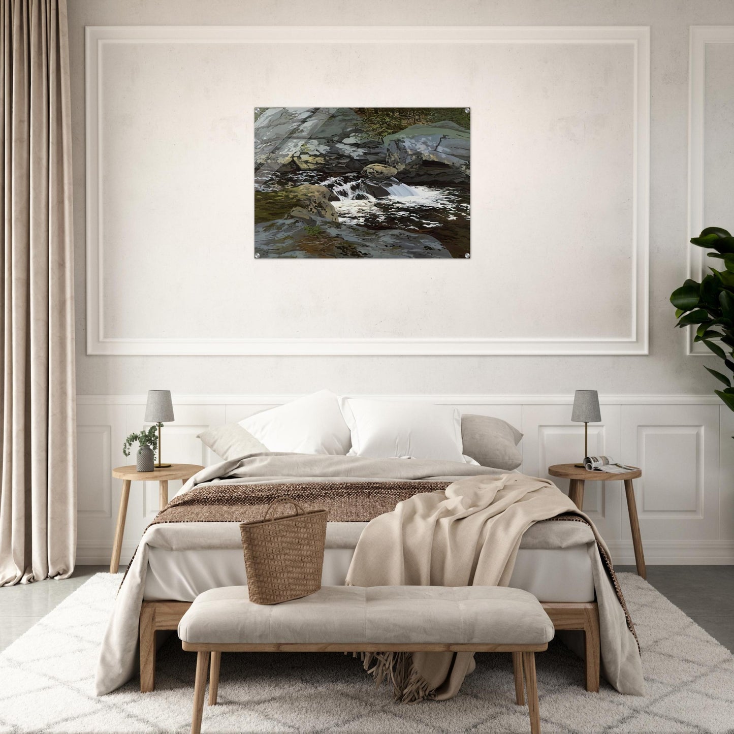 Cascade - 1974 - Neil Welliver Acrylic Print - 70x100 cm / 28x40″ inches | Neil Welliver Wall Art | Neil Welliver Prints