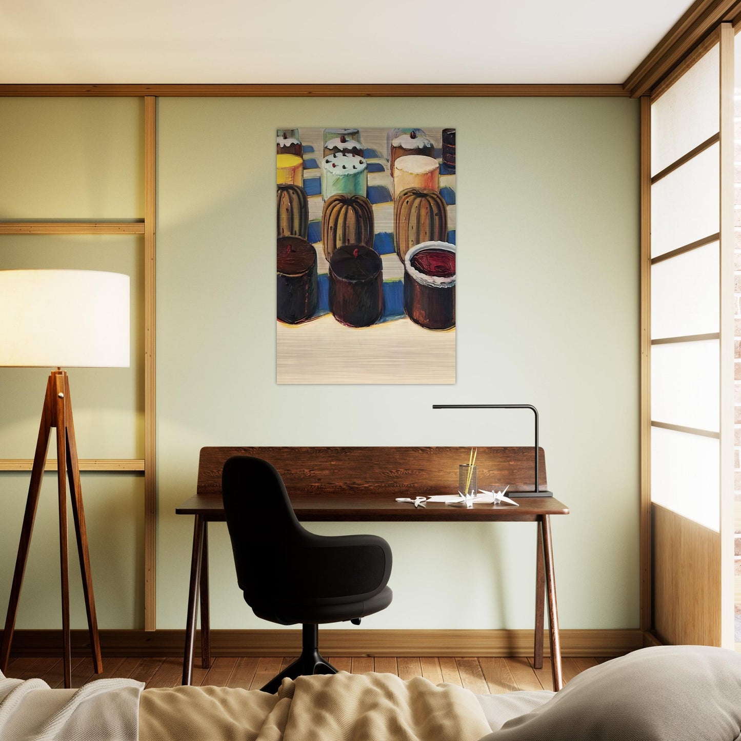 Various Cakes - 1981 - Wayne Thiebaud Brushed Aluminum Print - 70x100 cm / 28x40 inches | Wayne Thiebaud Aluminum Print | Wayne Thiebaud Prints
