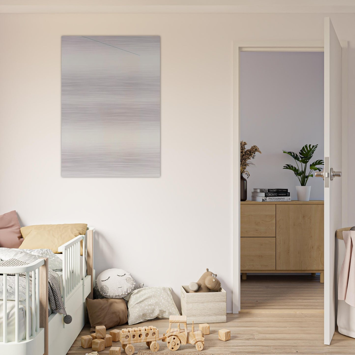 Blue Line - Robert Ryman Brushed Aluminum Print - 70x100 cm / 28x40 inches | Robert Ryman Aluminum Print | Robert Ryman Prints