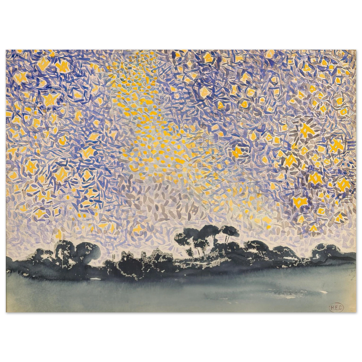 Henri-Edmond Cross - Landscape with Stars  75x100 cm / 30x40inches Fine Art Poster