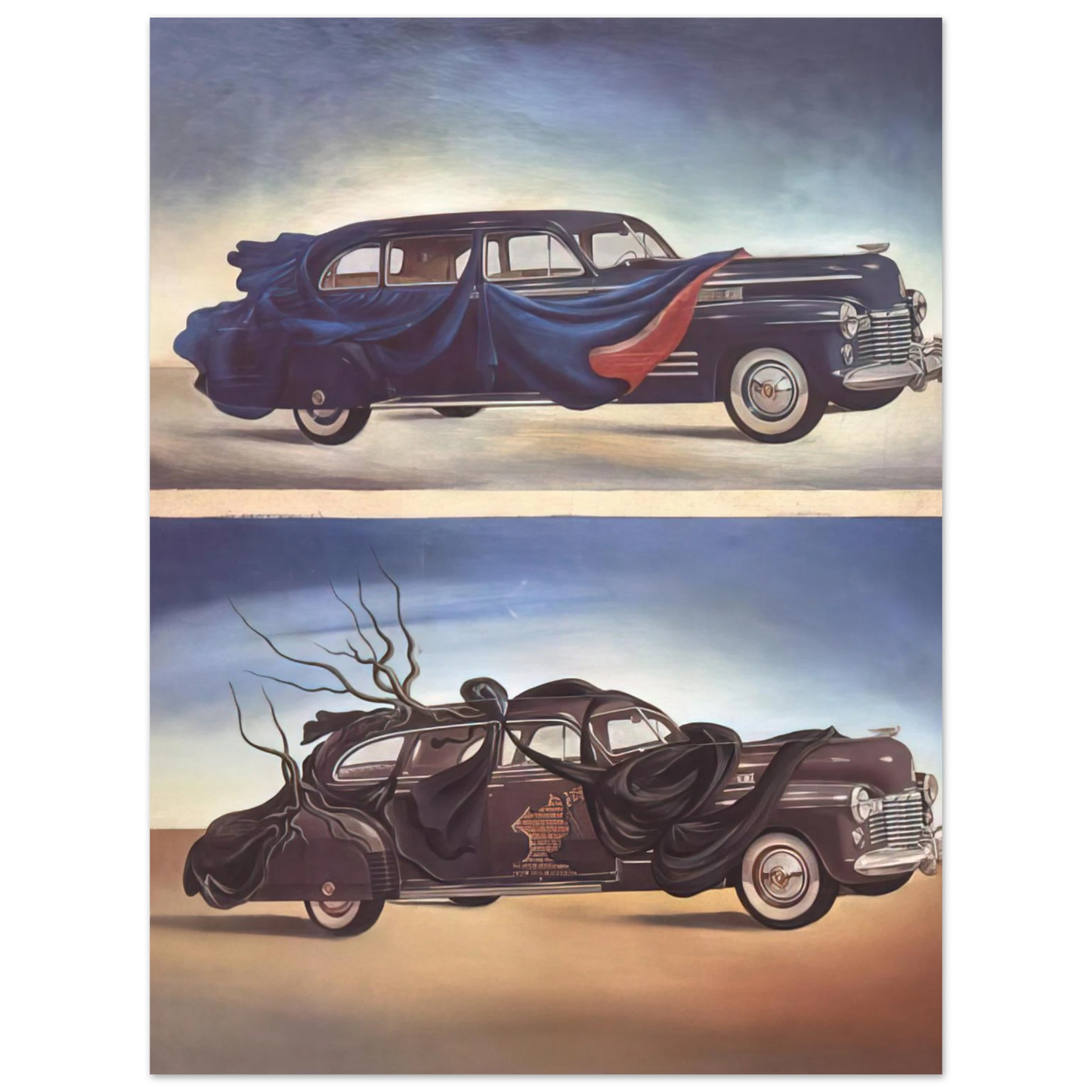 Salvador Dali - CAR CLOTHING CLOTHED AUTOMOBILE  75x100 cm / 30x40inches Fine Art Poster