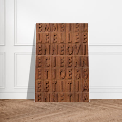 EMME I ELLE 1970 - Alighiero Boetti Brushed Aluminum Print - 70x100 cm / 28x40 inches | Alighiero Boetti Aluminum Print | Alighiero Boetti Prints