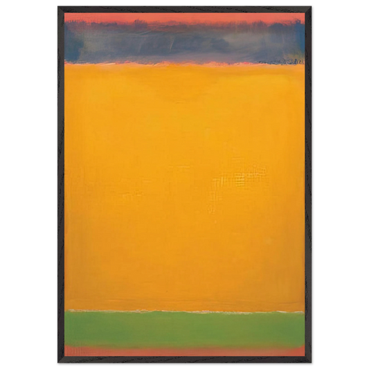 United Blue Yellow Green on Red - 1954 - Mark Rothko 70x100 cm / 28x40 inches Framed Art Print – Black Wooden Frame