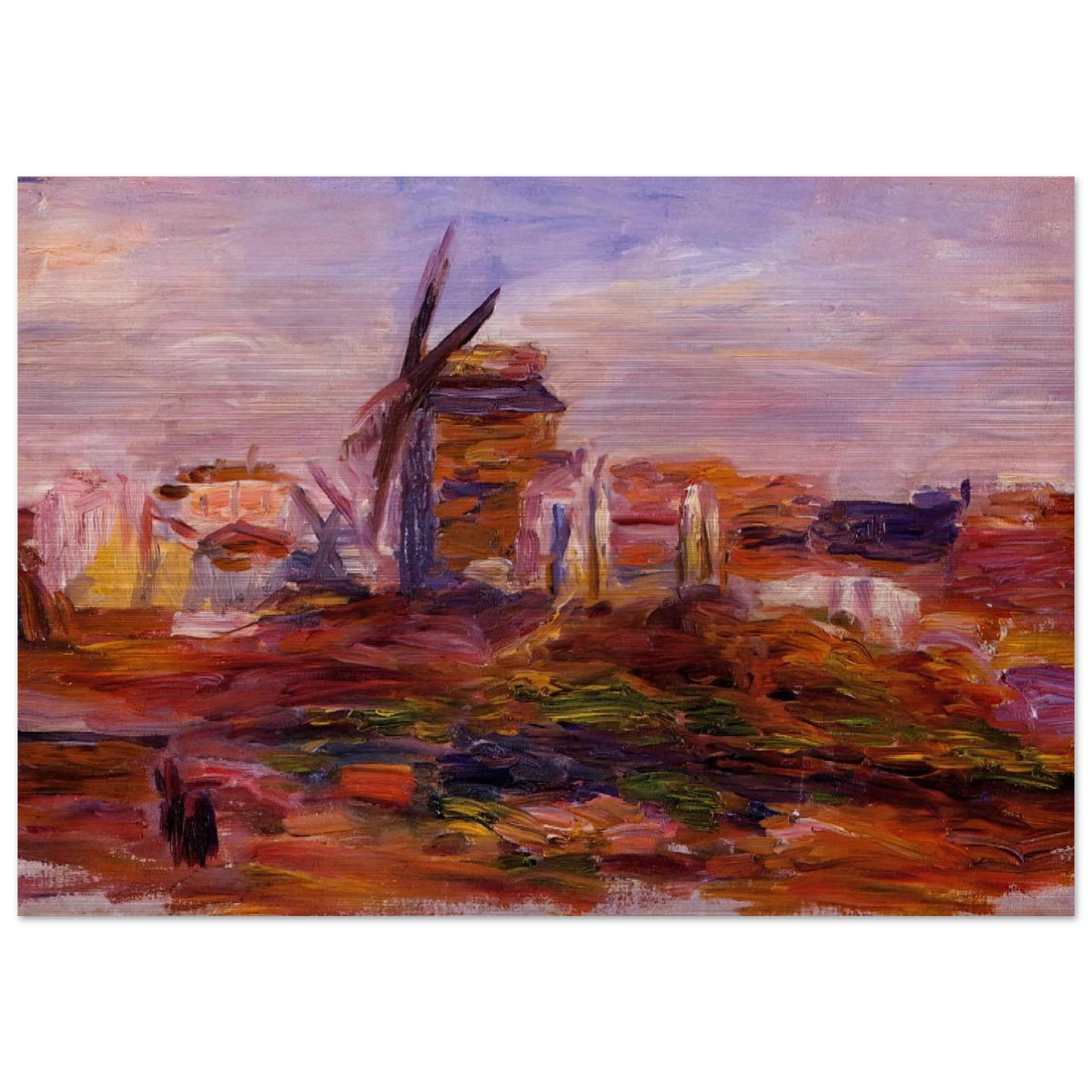 Windmill - Pierre-Auguste Renoir Brushed Aluminum Print - 70x100 cm / 28x40 inches | Pierre-Auguste Renoir Aluminum Print | Pierre-Auguste Renoir Prints
