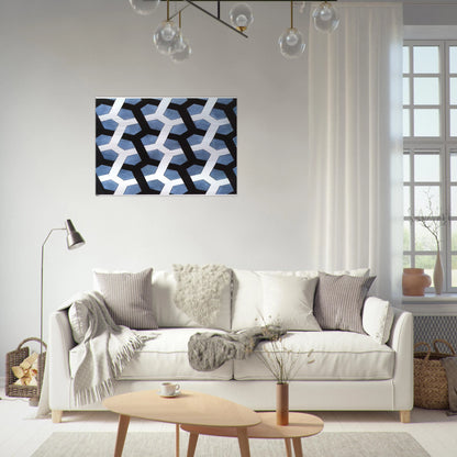 INTERLACED HEXAGON - MC Escher Brushed Aluminum Print - 70x100 cm / 28x40 inches | MC Escher Aluminum Print | MC Escher Prints