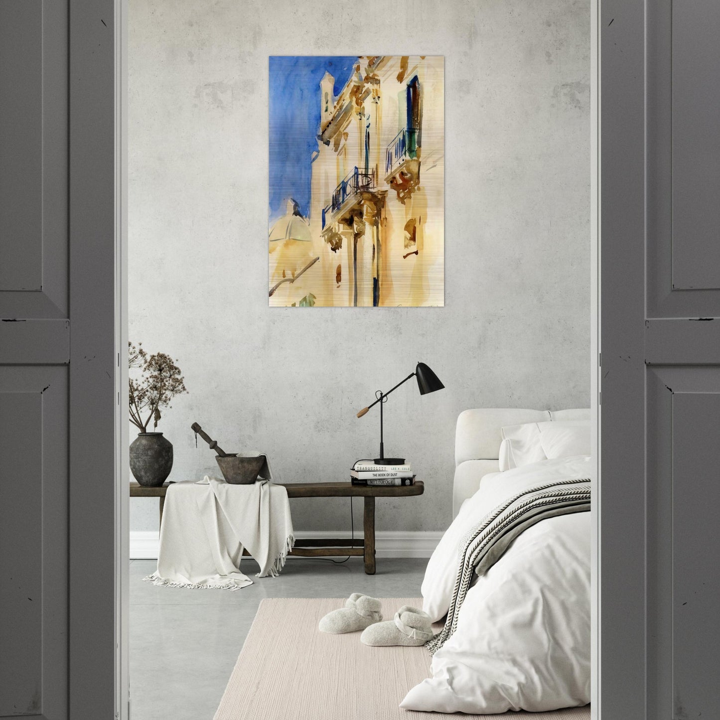 Façade of a Palazzo, Girgente, Sicily - John Singer Sargent Brushed Aluminum Print - 70x100 cm / 28x40 inches | John Singer Sargent Aluminum Print | John Singer Sargent Prints