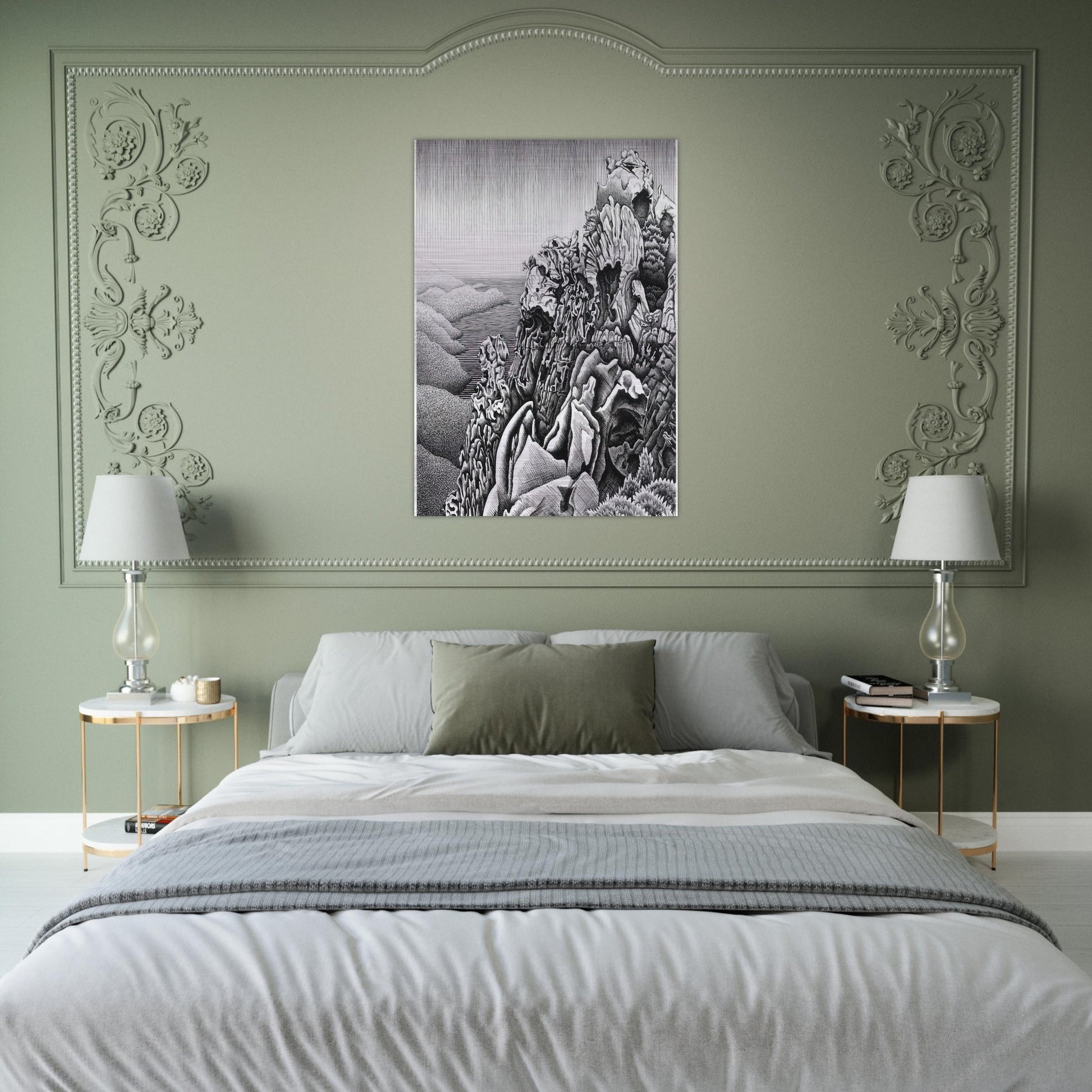 CALANQUES DE PIANA - MC Escher Brushed Aluminum Print - 70x100 cm / 28x40 inches | MC Escher Aluminum Print | MC Escher Prints | Maurits Cornelis Escher Prints