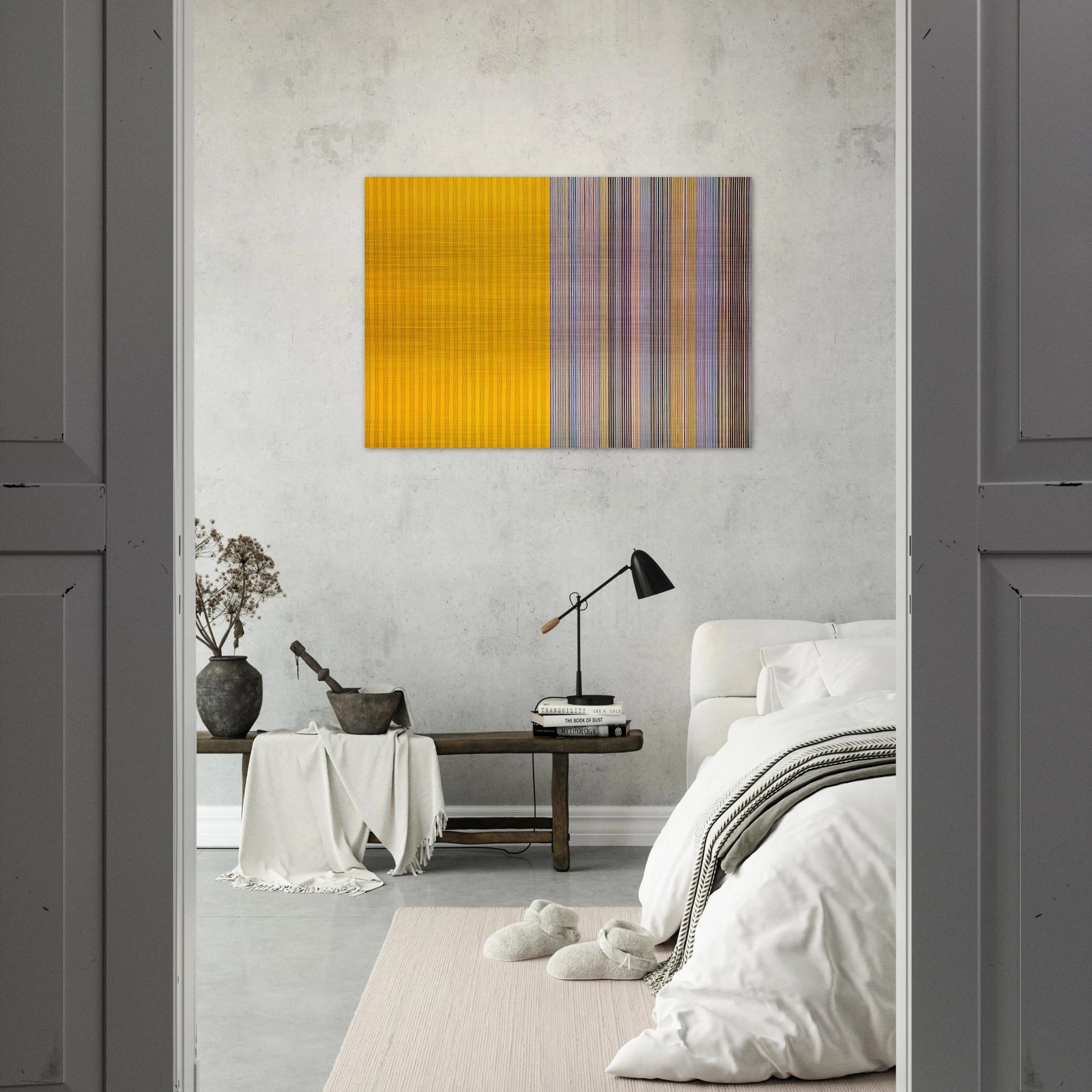 Half Lemon - 1969 - Gene Davis Brushed Aluminum Print - 70x100 cm / 28x40 inches | Gene Davis Aluminum Print | Gene Davis Prints