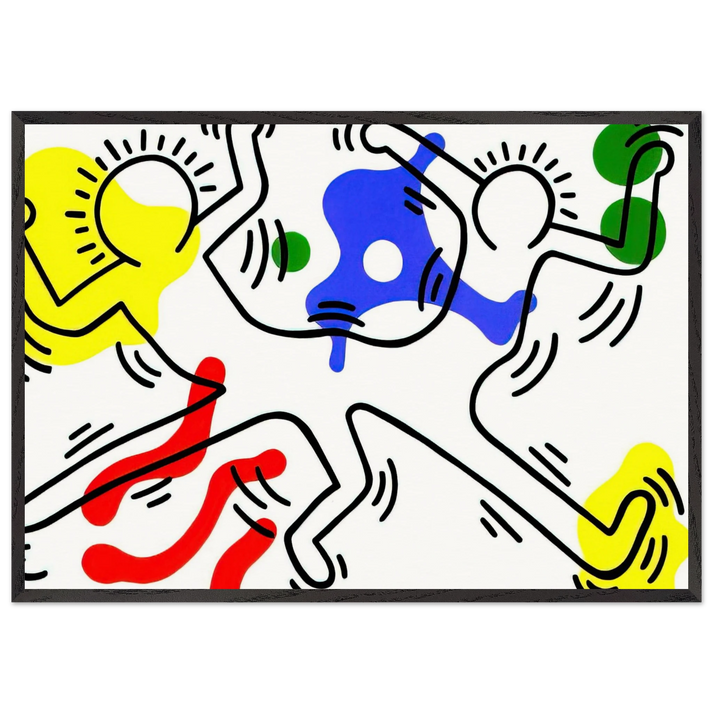 UNTITLED 1986 N4 - Keith Haring 70x100 cm / 28x40 inches Framed Art Print – Black Wooden Frame