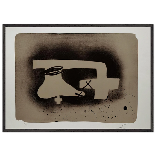ERINNERUNGEN I 1988 - Antoni Tapies 70x100 cm / 28x40 inches Framed Art Print – Black Wooden Frame