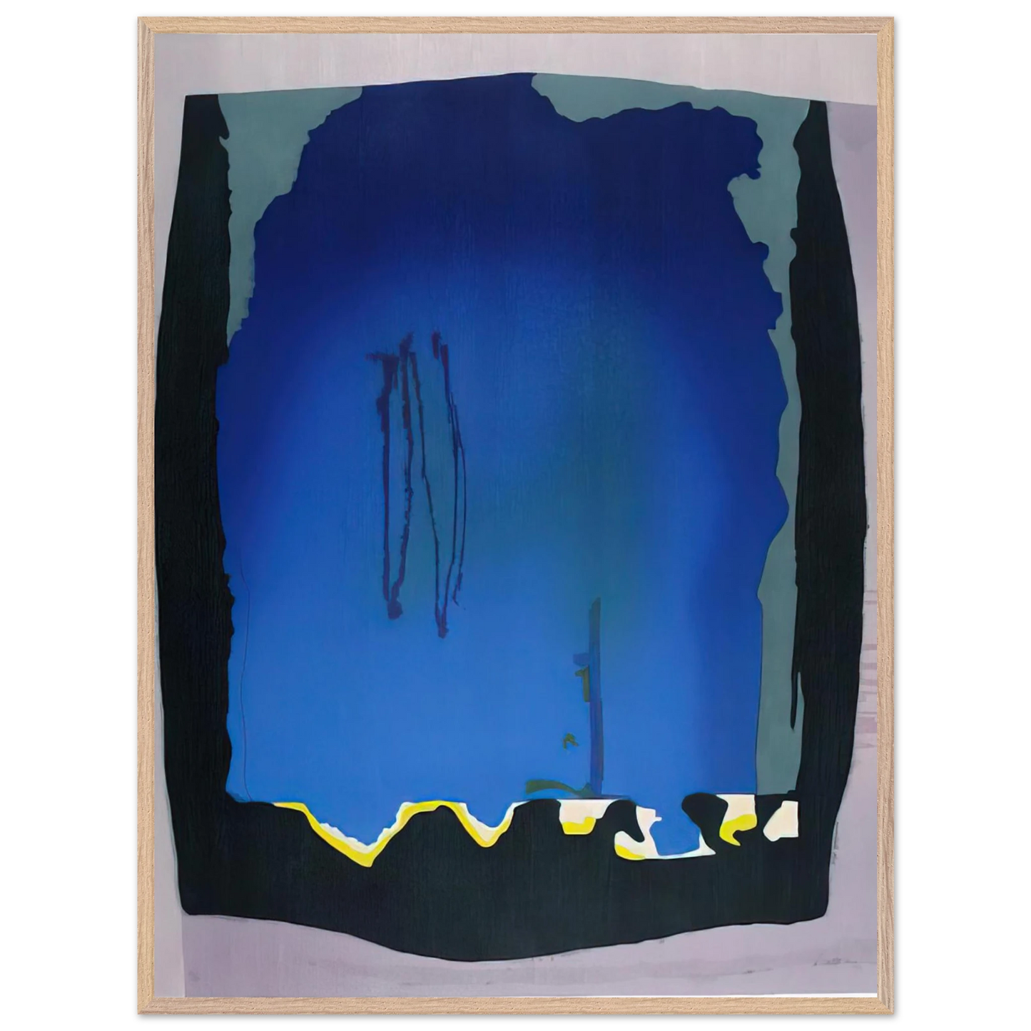 Helen Frankenthaler - Freefall - 1992 Wall art - 70x100 cm / 28x40 inches - Premium Wooden Framed Poster With Fine Art Paper-canvas - Wood frame