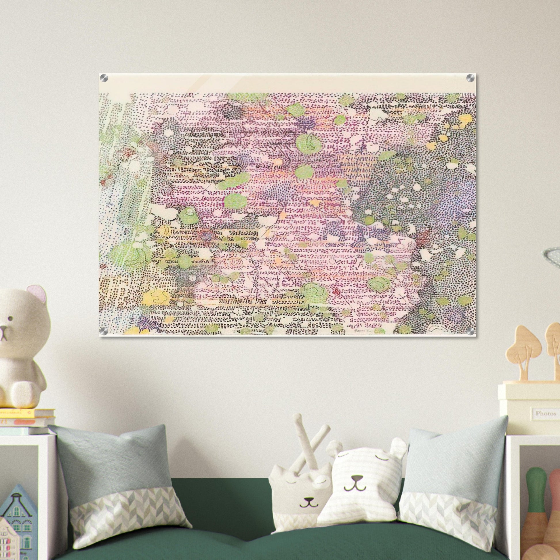 I Part of Sabine D Region, Southwest Mare Tranquilitatis from Lithographs Based on Geologic Maps of Lunar Orbiter and Apollo Landing Sites - 1972 - Nancy Graves Acrylic Print - 70x100 cm / 28x40″ inches | Nancy Graves Wall Art | Nancy Graves Prints