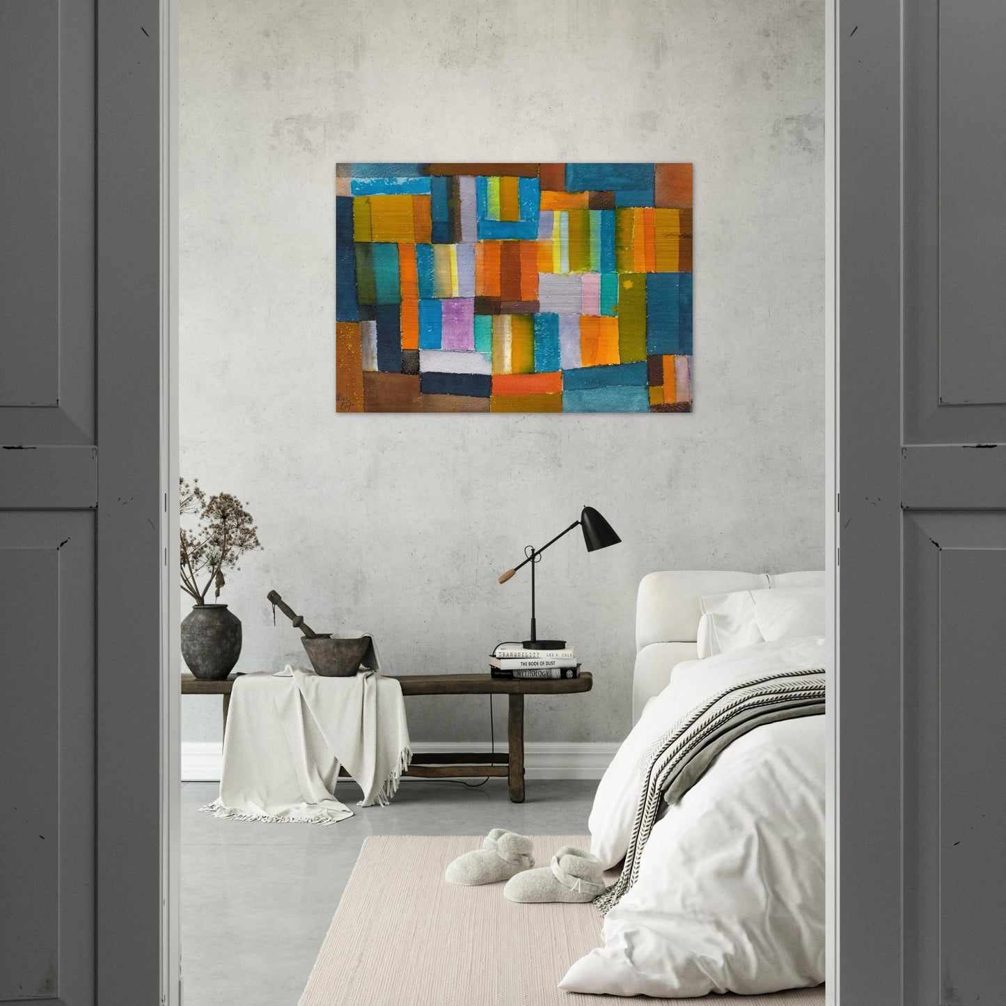 Composition in Orange and Blue-Green - 1957 - Johannes Itten Brushed Aluminum Print - 70x100 cm / 28x40 inches | Johannes Itten Aluminum Print | Johannes Itten Prints