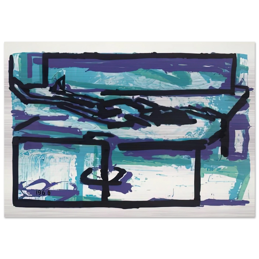 RECLINING FIGURE I - Frank Auerbach Brushed Aluminum Print - 70x100 cm / 28x40 inches | Frank Auerbach Aluminum Print | Frank Auerbach Prints