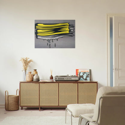YELLOW AND WHITE BRUSHSTROKES 1965 - Roy Lichtenstein Brushed Aluminum Print - 70x100 cm / 28x40 inches | Roy Lichtenstein Aluminum Print | Roy Lichtenstein Prints