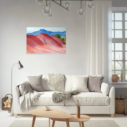 Red Hills and Pedernal - Georgia O'Keeffe Brushed Aluminum Print - 70x100 cm / 28x40 inches | Georgia O'Keeffe Aluminum Print | Georgia O'Keeffe Prints