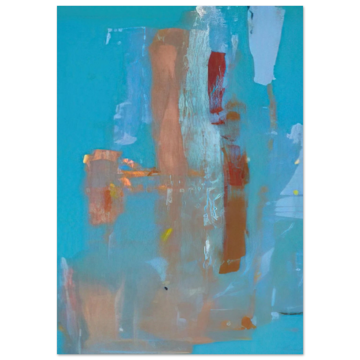 Helen Frankenthaler - In on Blue - 1976 Wall art - 20x25 cm / 8x10 inches - Premium Wooden Framed Poster With Fine Art Paper-canvas - Wood frame