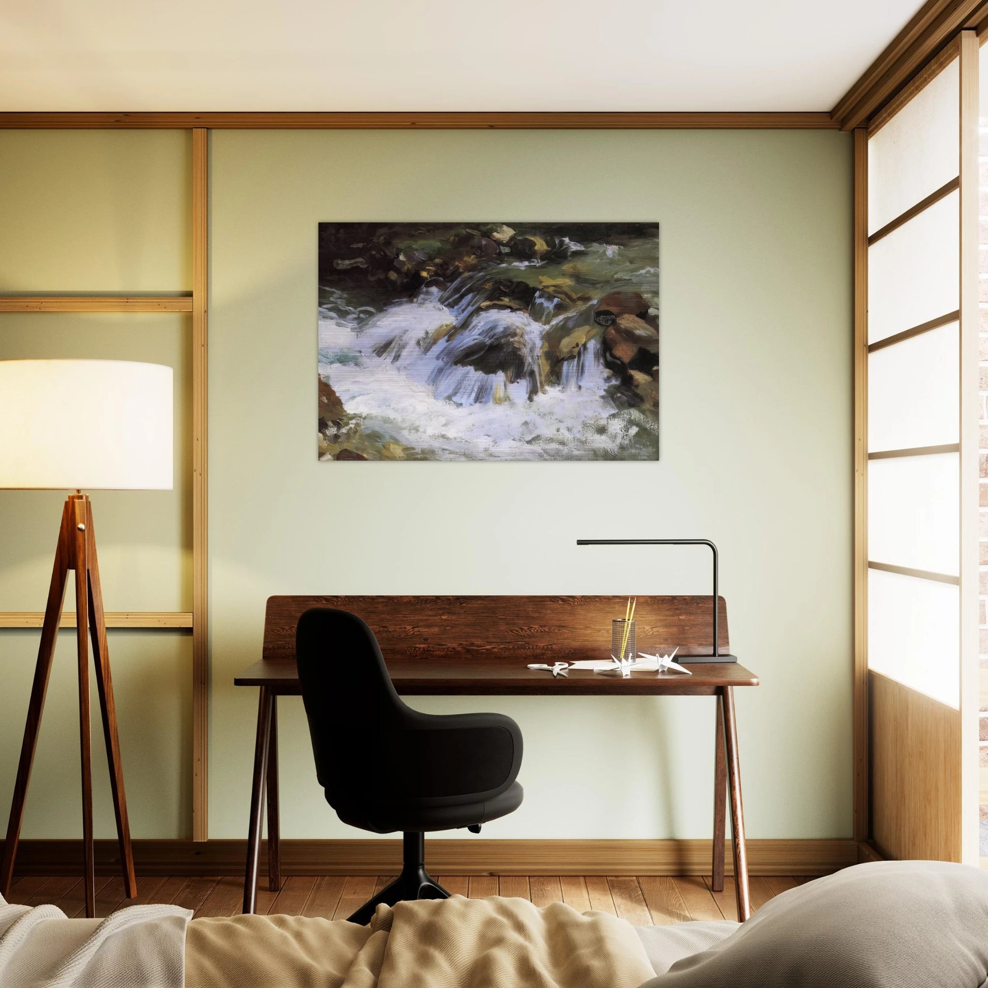 A Mountain Stream, Tyrol - John Singer Sargent Brushed Aluminum Print - 70x100 cm / 28x40 inches | John Singer Sargent Aluminum Print | John Singer Sargent Prints