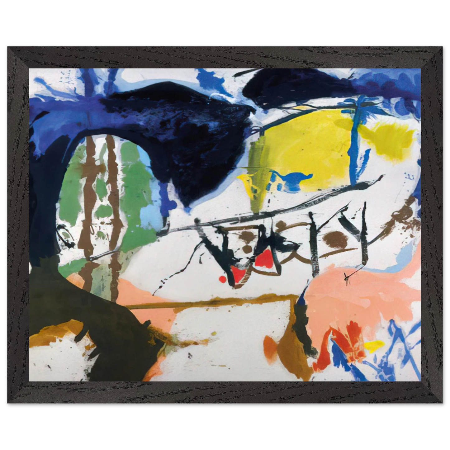 Helen Frankenthaler - Acres - 1959 Wall art - 30x40 cm / 12x16 inches - Premium Wooden Framed Poster With Fine Art Paper-canvas - White frame