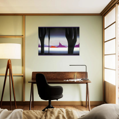 Saguaro - Eyvind Earle Brushed Aluminum Print - 70x100 cm / 28x40 inches | Eyvind Earle Aluminum Print | Eyvind Earle Prints