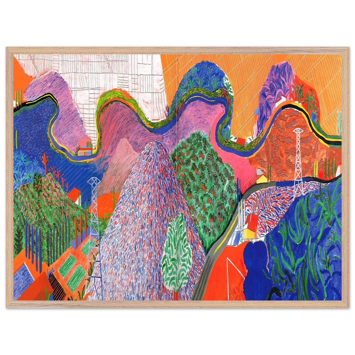 David Hockney - David Hockney Wall art - 15x20 cm / 6x8 inches - Premium Wooden Framed Poster With Fine Art Paper-canvas - White frame