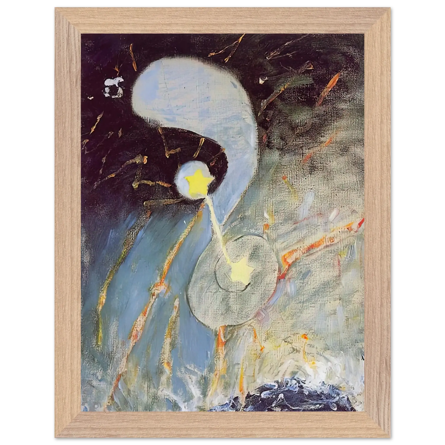 Hilma af Klint - CHAOS NR 2 1906 Wall art - 27x35 cm / 11x14 Inches - Premium Wooden Framed Poster With Fine Art Paper - Black frame