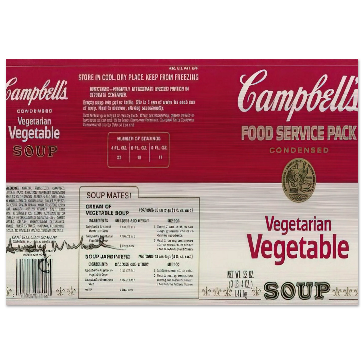 Campbell Soup Company - Andy Warhol Brushed Aluminum Print - 70x100 cm / 28x40 inches | Andy Warhol Aluminum Print | Andy Warhol Prints