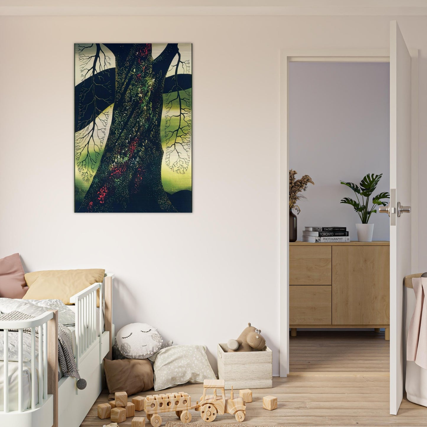 Oak Tree - Eyvind Earle Brushed Aluminum Print - 70x100 cm / 28x40 inches | Eyvind Earle Aluminum Print | Eyvind Earle Prints