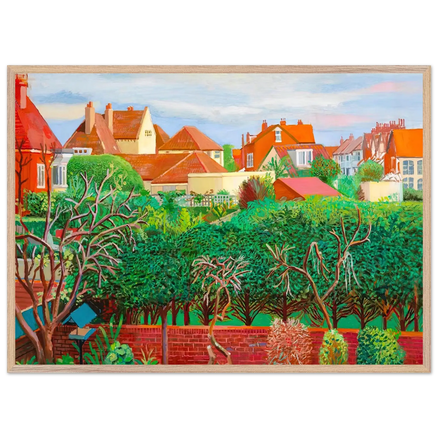 David Hockney - David Hockney Wall art - 15x20 cm / 6x8 Inches - Premium Wooden Framed Poster With Fine Art Paper - Wood frame