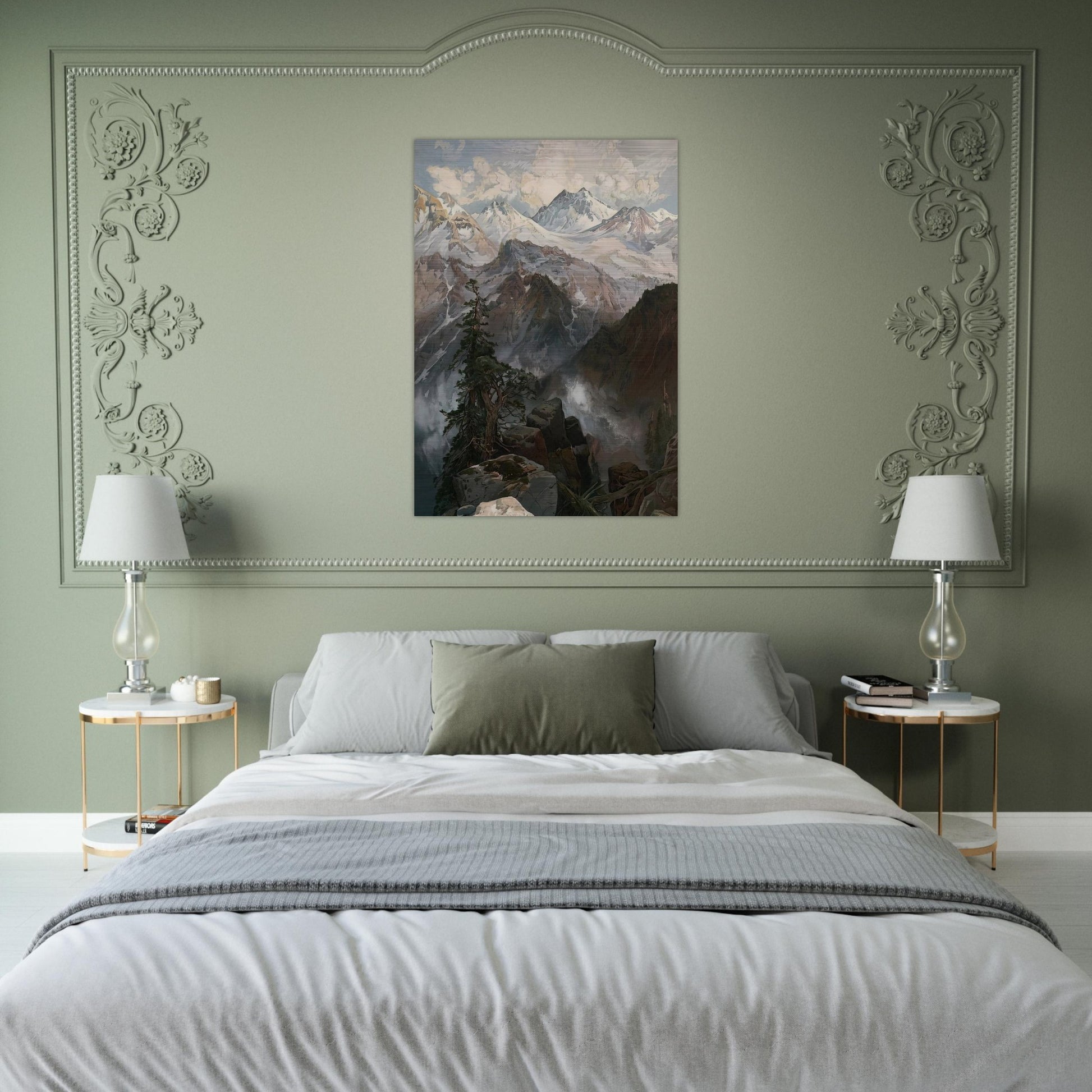 Summit of the Sierras Nevada - Thomas Moran Brushed Aluminum Print - 70x100 cm / 28x40 inches | Thomas Moran Aluminum Print | Thomas Moran Prints