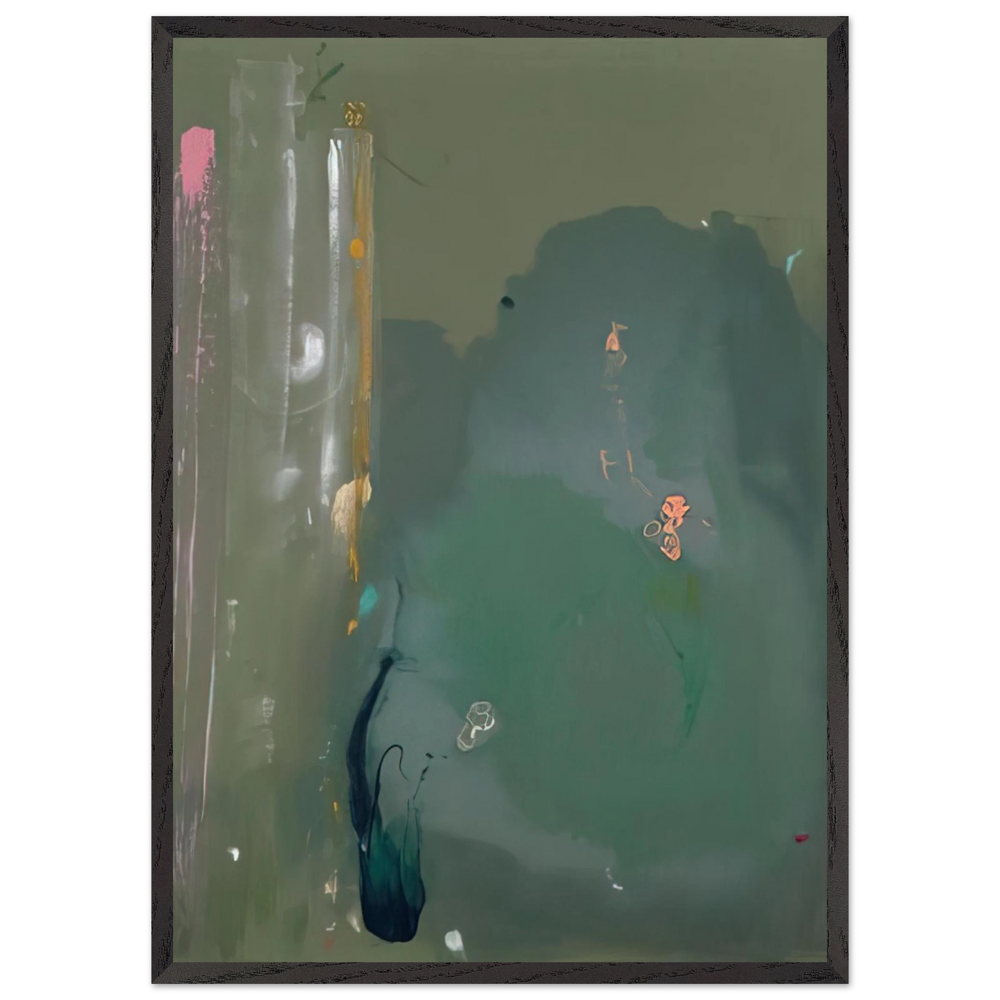 Helen Frankenthaler - CÃƒÆ’Ã‚Â´te d Argent - 1980 Wall art - 21x29.7 cm / 8x12" - Premium Wooden Framed Poster With Fine Art Paper-canvas - White frame