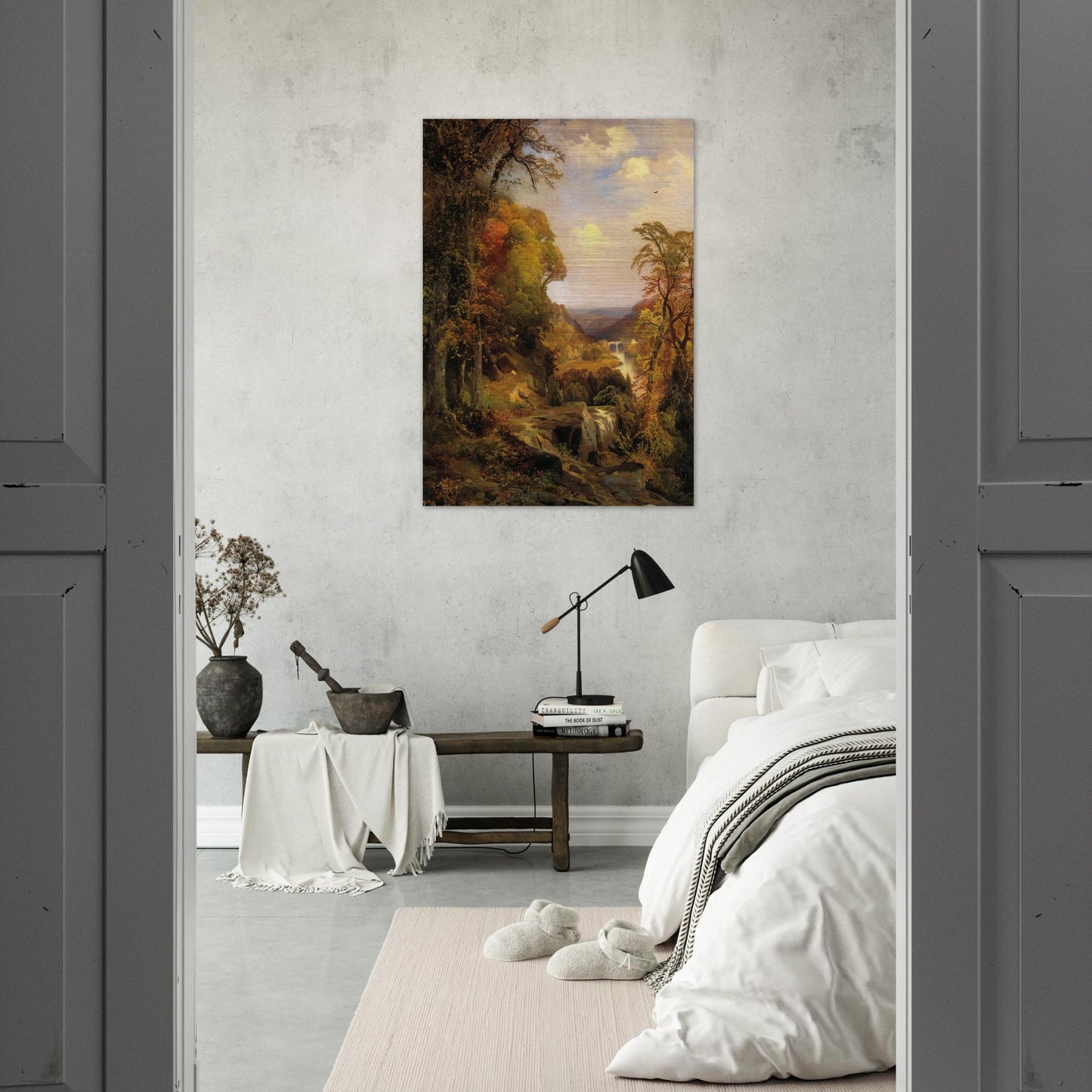 On the Wissahickon near Chestnut Hill - Thomas Moran Brushed Aluminum Print - 70x100 cm / 28x40 inches | Thomas Moran Aluminum Print | Thomas Moran Prints