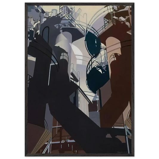 Ore Into Iron - 1953 - Charles Sheeler 70x100 cm / 28x40 inches Framed Art Print – Black Wooden Frame