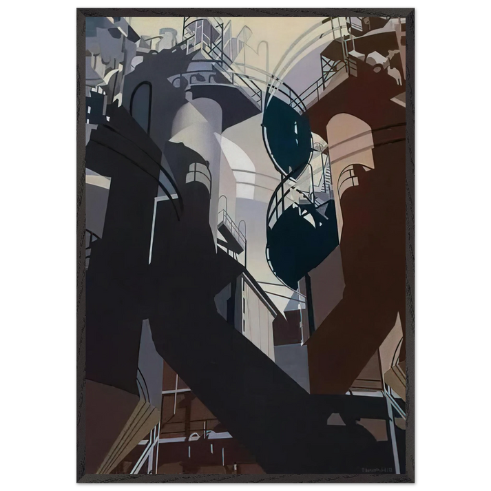 Ore Into Iron - 1953 - Charles Sheeler 70x100 cm / 28x40 inches Framed Art Print – Black Wooden Frame