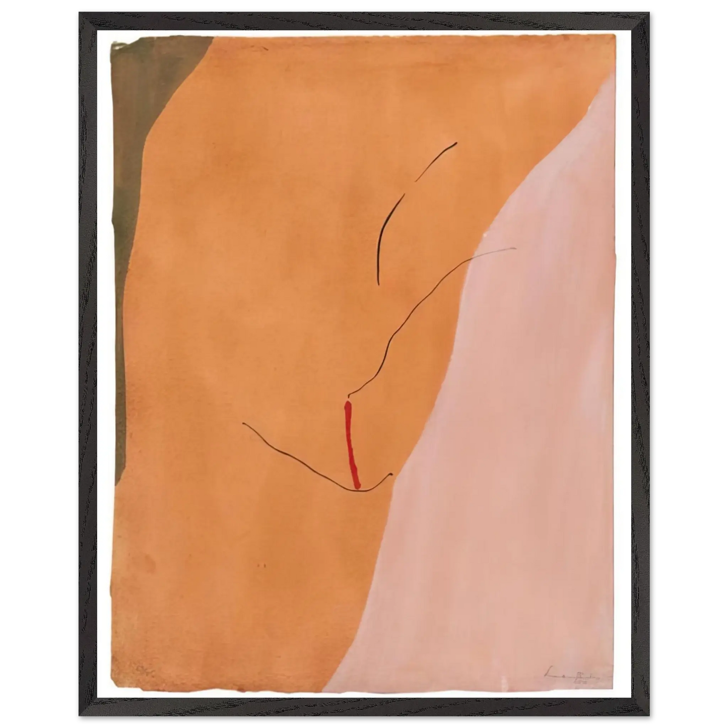 Helen Frankenthaler - Sanguine Mood - 1971 Wall art - 21x29.7 cm / 8x12" - Premium Wooden Framed Poster With Fine Art Paper - Wood frame