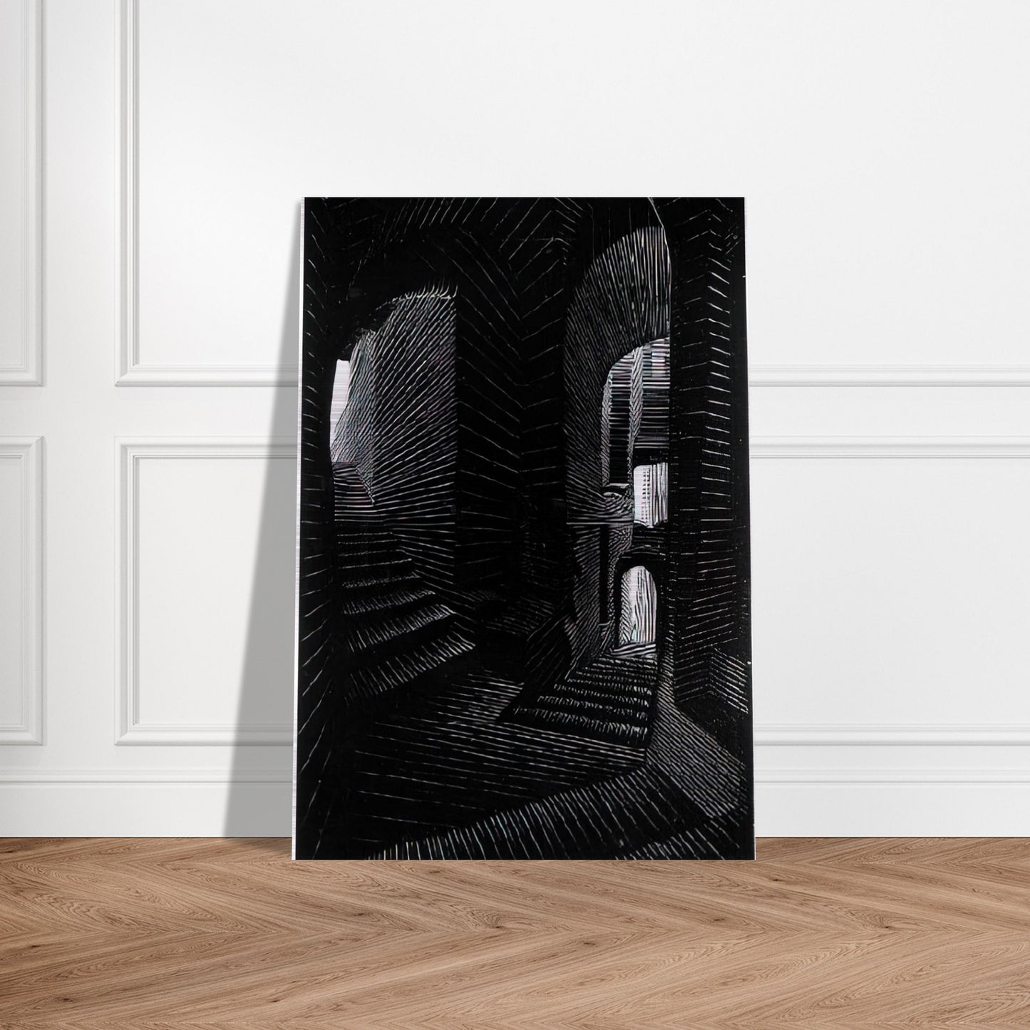 COVERED ALLEY IN ATRANI - MC Escher Brushed Aluminum Print - 70x100 cm / 28x40 inches | MC Escher Aluminum Print | MC Escher Prints