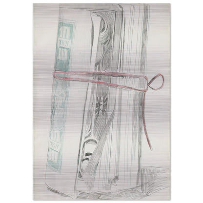 Roll of Bills - Andy Warhol Brushed Aluminum Print - 70x100 cm / 28x40 inches | Andy Warhol Aluminum Print | Andy Warhol Prints