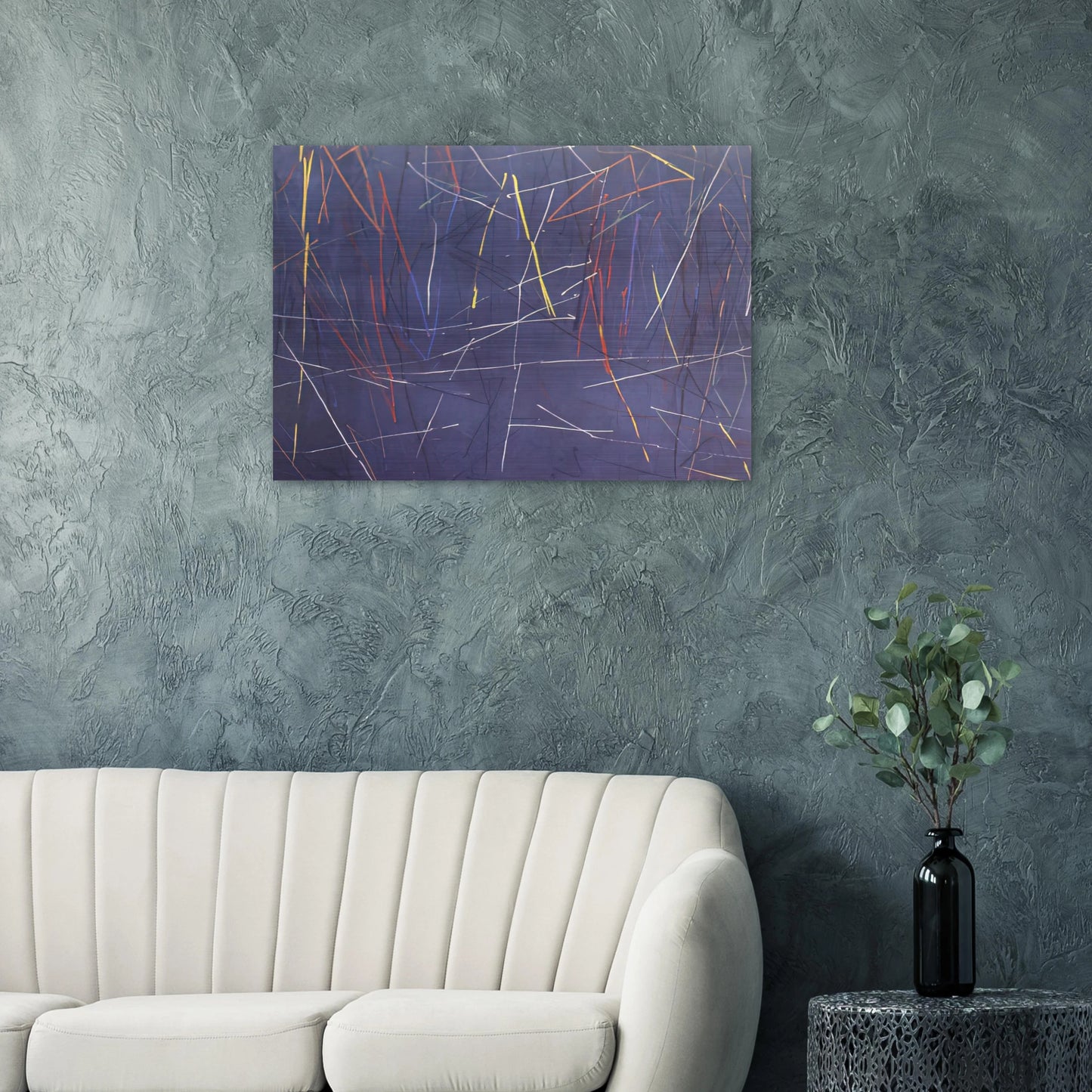 Gates of Blue - 1975 - Ronnie Landfield Brushed Aluminum Print - 70x100 cm / 28x40 inches | Ronnie Landfield Aluminum Print | Ronnie Landfield Prints