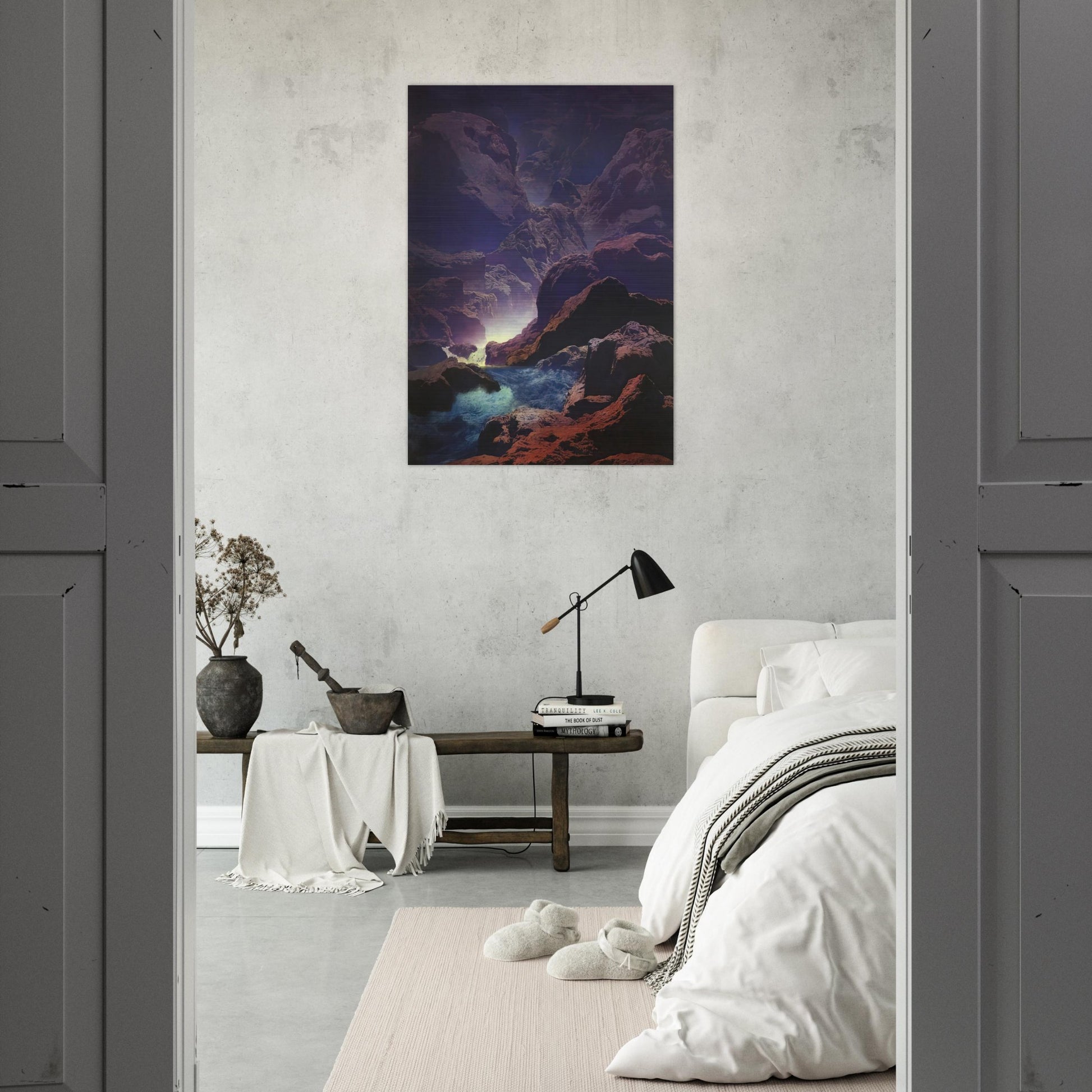Moonlight - Maxfield Parrish Brushed Aluminum Print - 70x100 cm / 28x40 inches | Maxfield Parrish Aluminum Print | Maxfield Parrish Prints