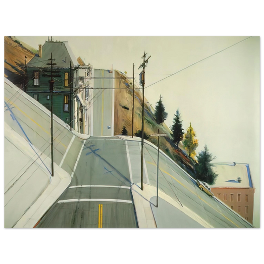 Wayne Thiebaud - 24th Street Intersection - 1977 Wall Art - 21x29.7 cm / 8x12" - Fine Art Poster - -