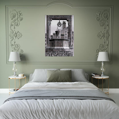 EMBLEMATA WELL - MC Escher Brushed Aluminum Print - 70x100 cm / 28x40 inches | MC Escher Aluminum Print | MC Escher Prints