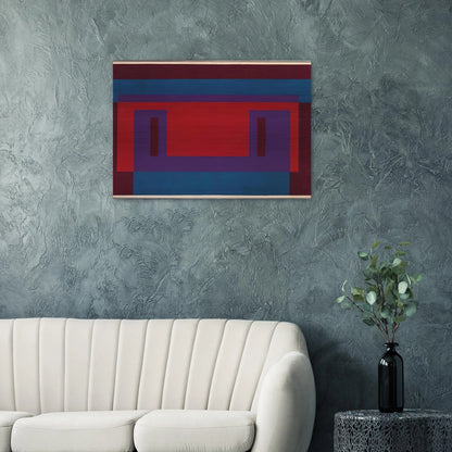 RED WALL 1956 - Josef Albers Brushed Aluminum Print - 70x100 cm / 28x40 inches | Josef Albers Aluminum Print | Josef Albers Prints