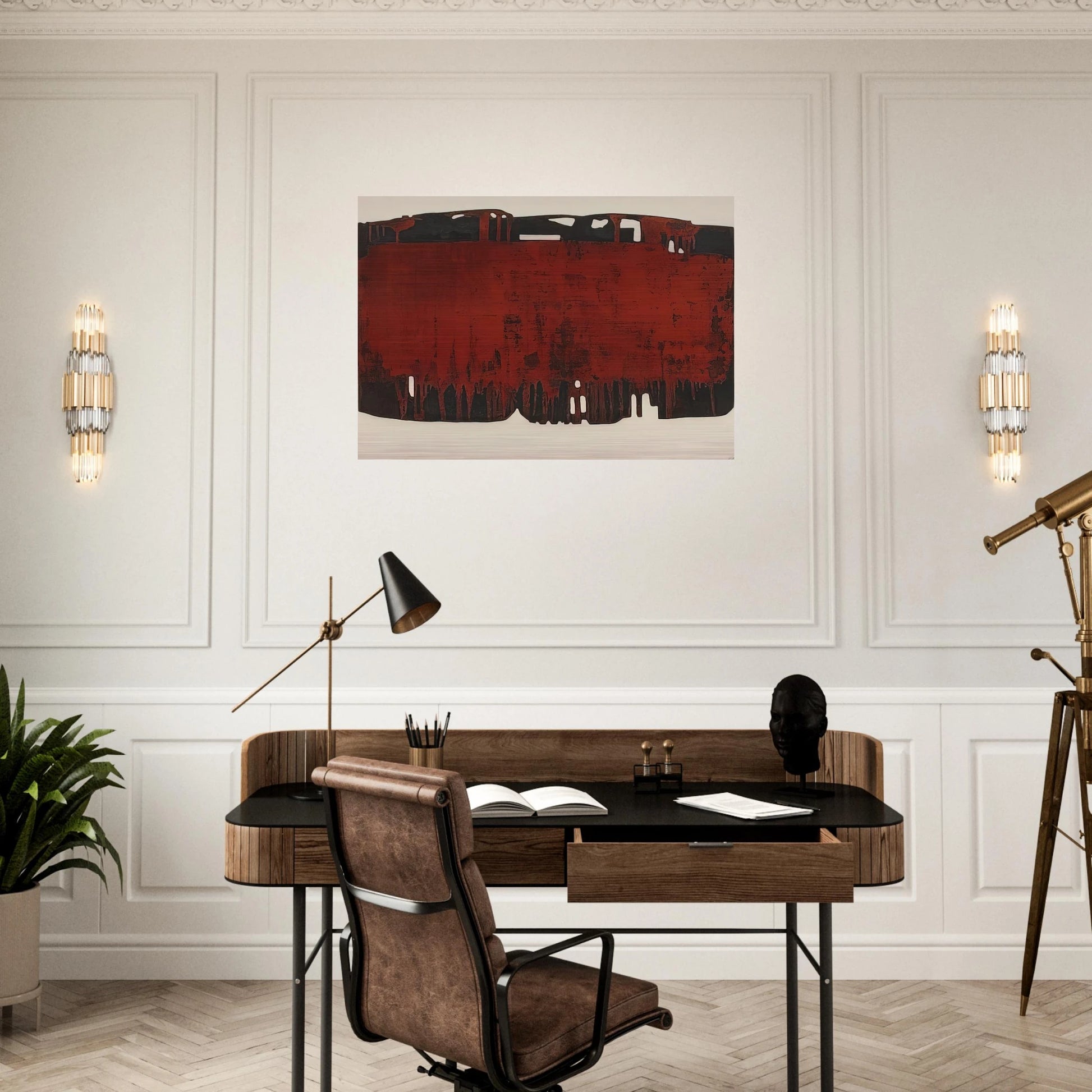 Composition rouille et noire XXV - 1974 - Pierre Soulages Brushed Aluminum Print - 70x100 cm / 28x40 inches | Pierre Soulages Aluminum Print | Pierre Soulages Prints