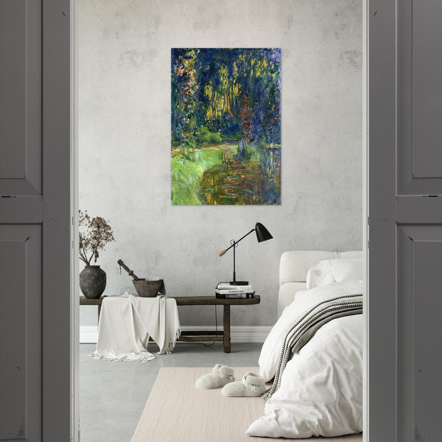 Water Lily Pond at Giverny - claude monet Brushed Aluminum Print - 70x100 cm / 28x40 inches | claude monet Aluminum Print | claude monet Prints