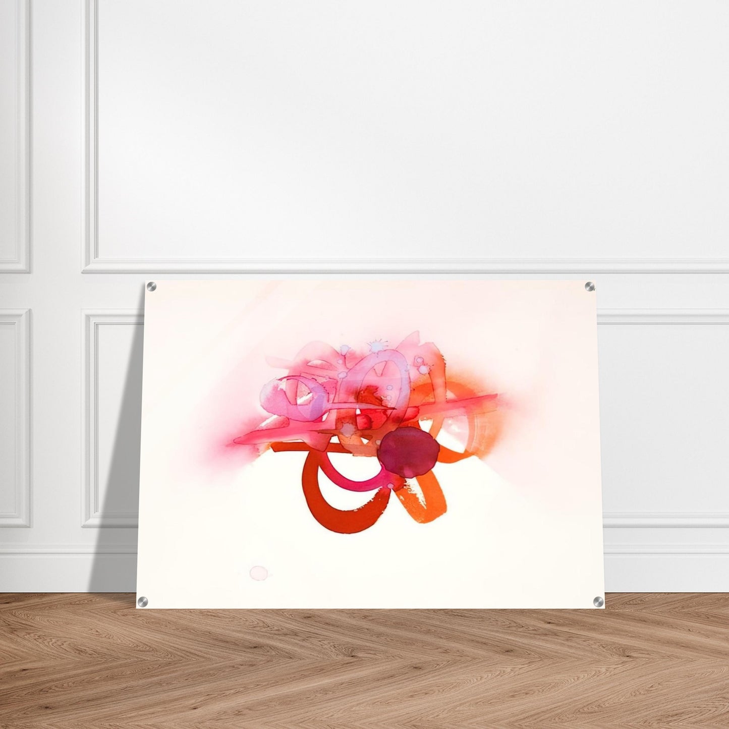 UNTITLED RED ORANGE AND PINK - Luis Feito Acrylic Print - 70x100 cm / 28x40″ inches