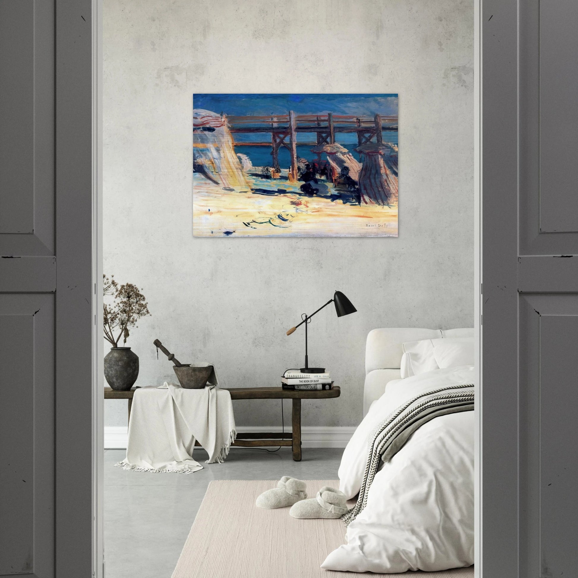 SANDY BEACH OF SAINTE ADRESSE - Raoul Dufy Brushed Aluminum Print - 70x100 cm / 28x40 inches | Raoul Dufy Aluminum Print | Raoul Dufy Prints